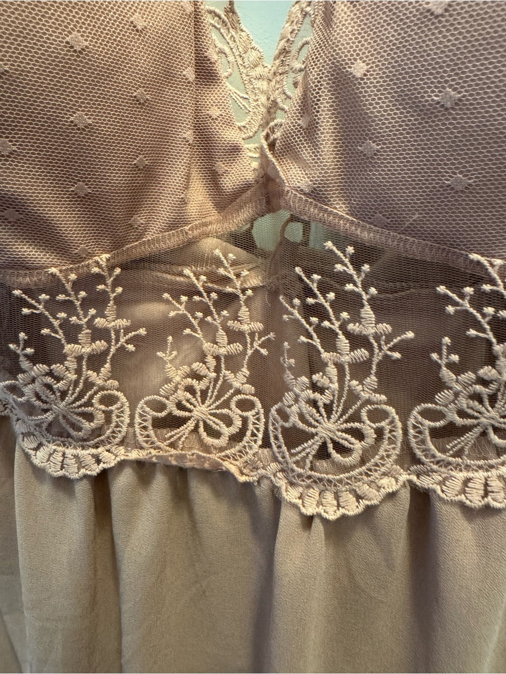 Dusty Rose Lace-Trim High-Low Dress - Picture 3 of 6